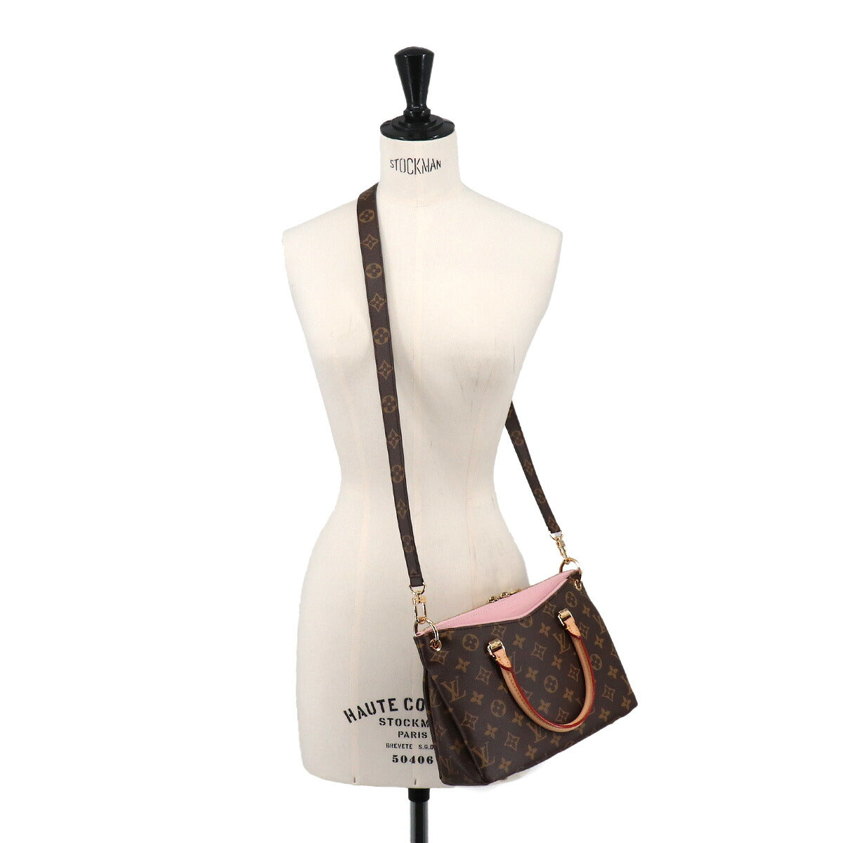 Monogram Palas BB Hand Shoulder Bag Rose Ballerine M40464
