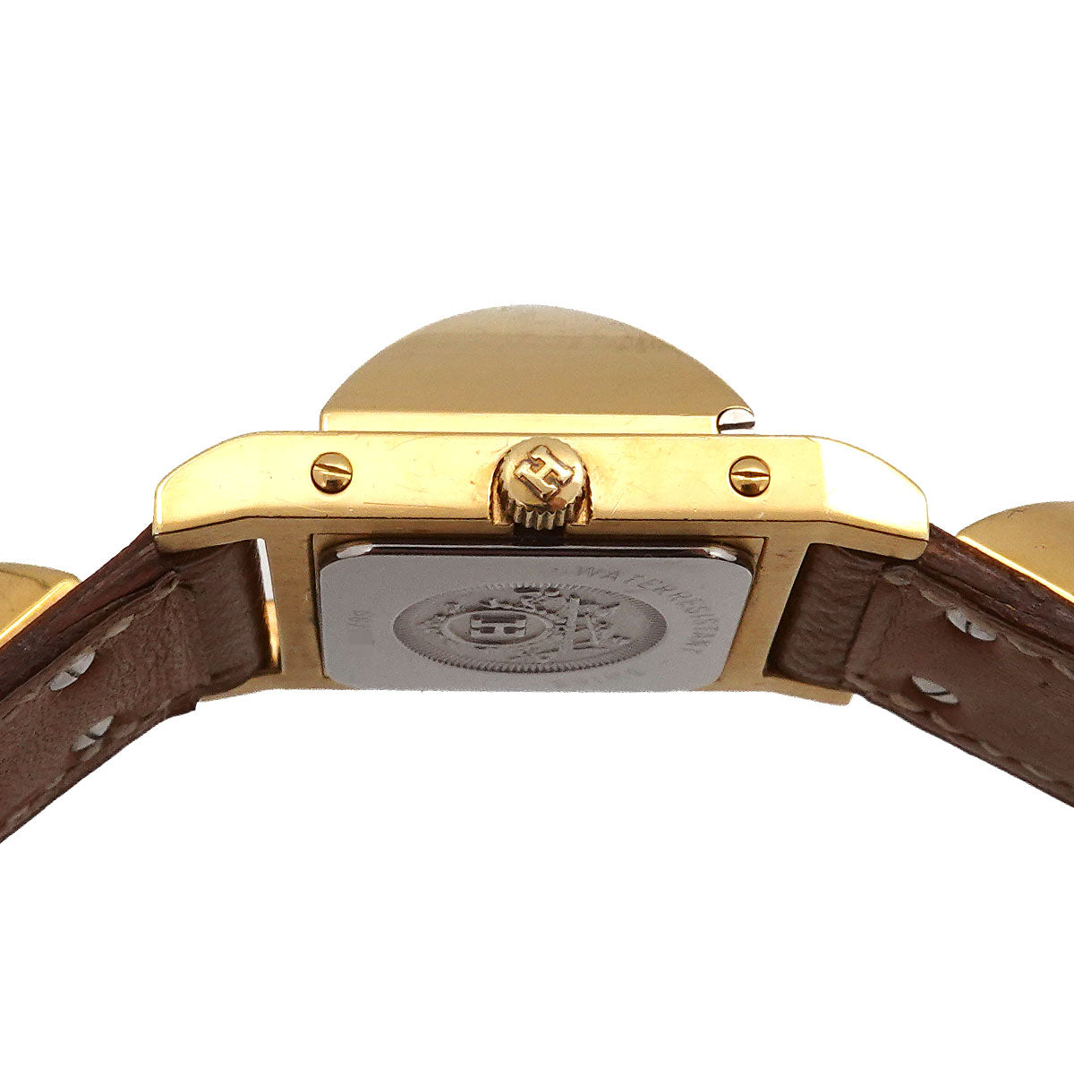 Medor Vintage pyramid Gold studs Quartz White Dial Ladies
