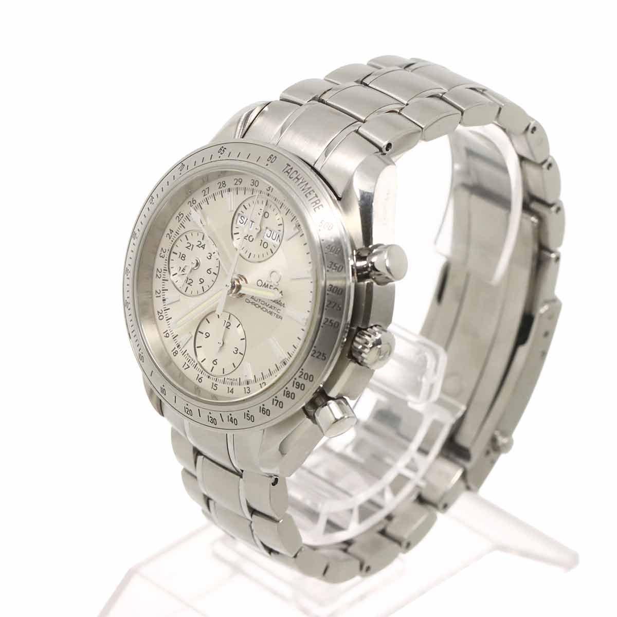 Speedmaster 3221 30 Triple calendar Chronograph Silver Dial