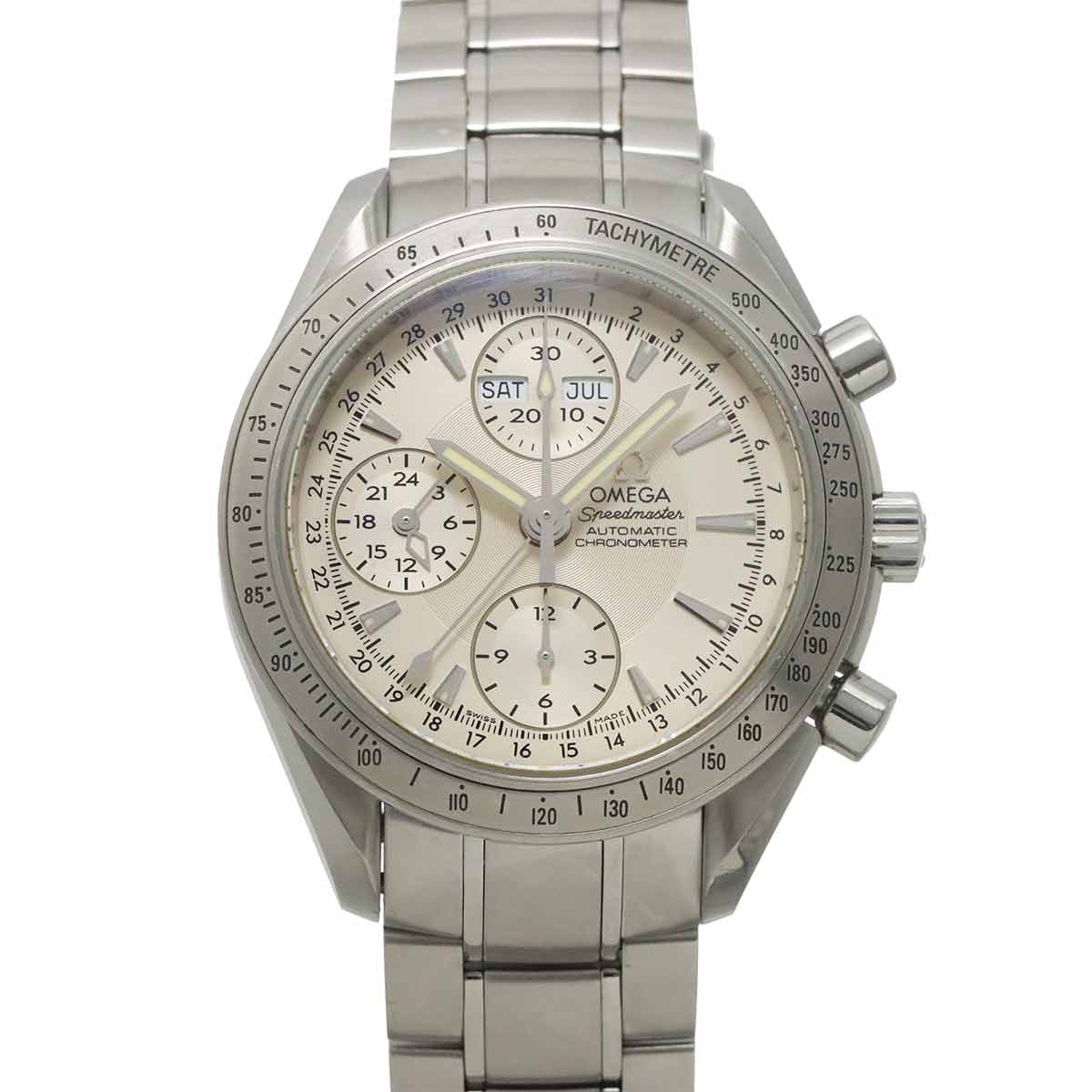Speedmaster 3221 30 Triple calendar Chronograph Silver Dial