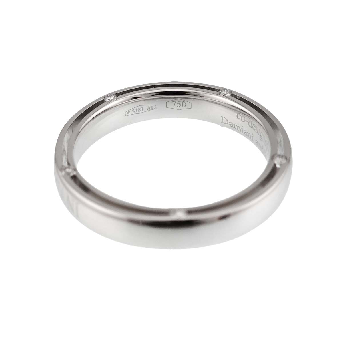 D-SIDE Diamond 10P Ring 18K White Gold 750 size5.5-5.75(US)
