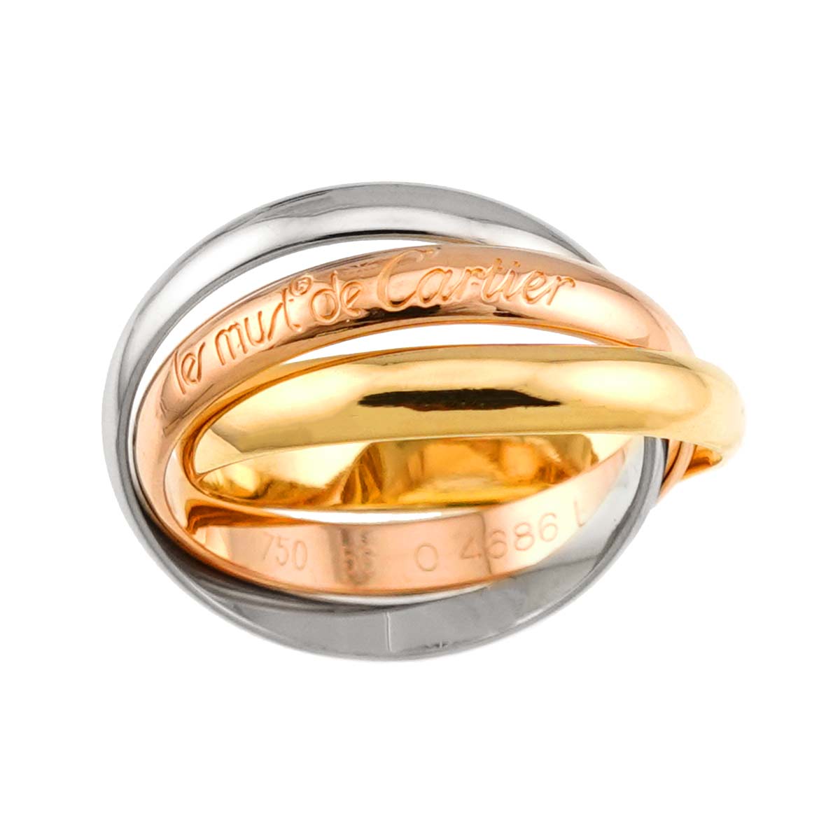 Trinity MM Ring 18K YG WG PG 750 Size56 7.5(US)