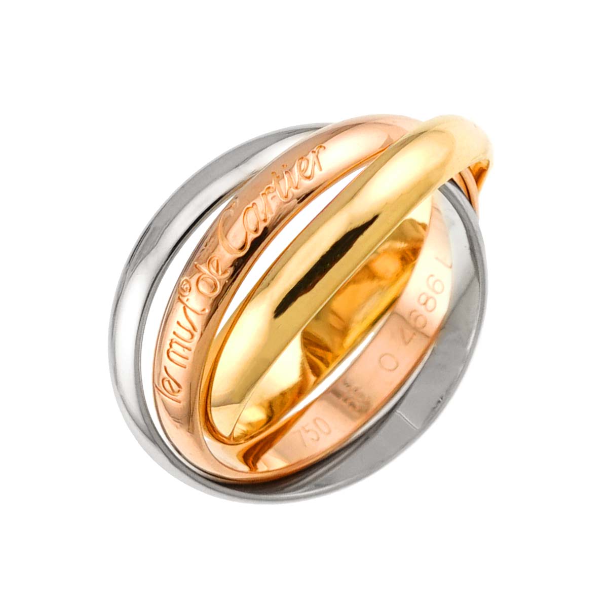 Trinity MM Ring 18K YG WG PG 750 Size56 7.5(US)