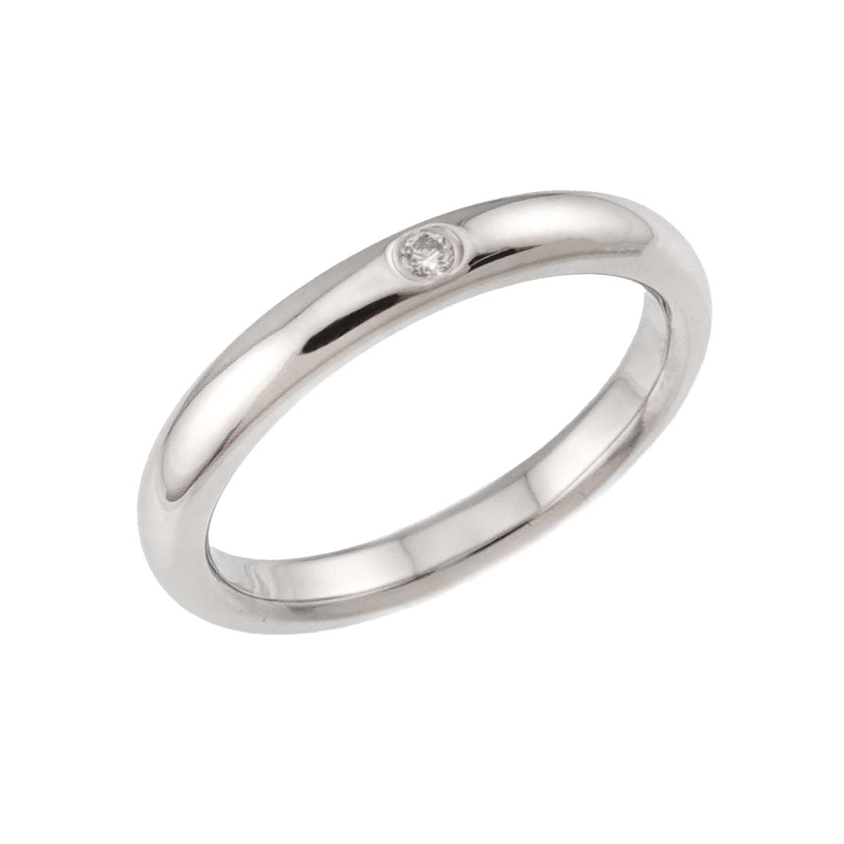 Stacking Band Ring Diamond 1P Platinum Size4.75-5(US)