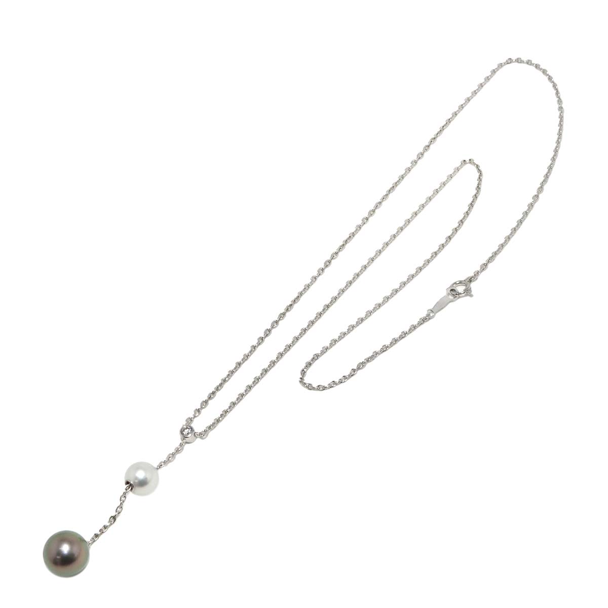 South Sea pearl Akoya Pearl Diamond Necklace 18K WG 750