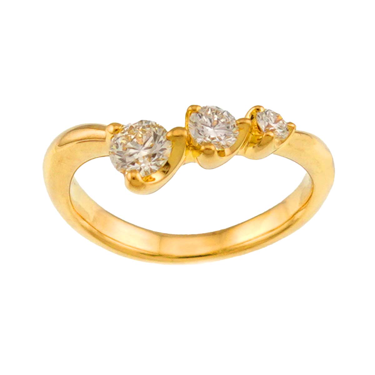 Diamond 0.36ct Ring 18K YG 750 Size4-4.5(US)