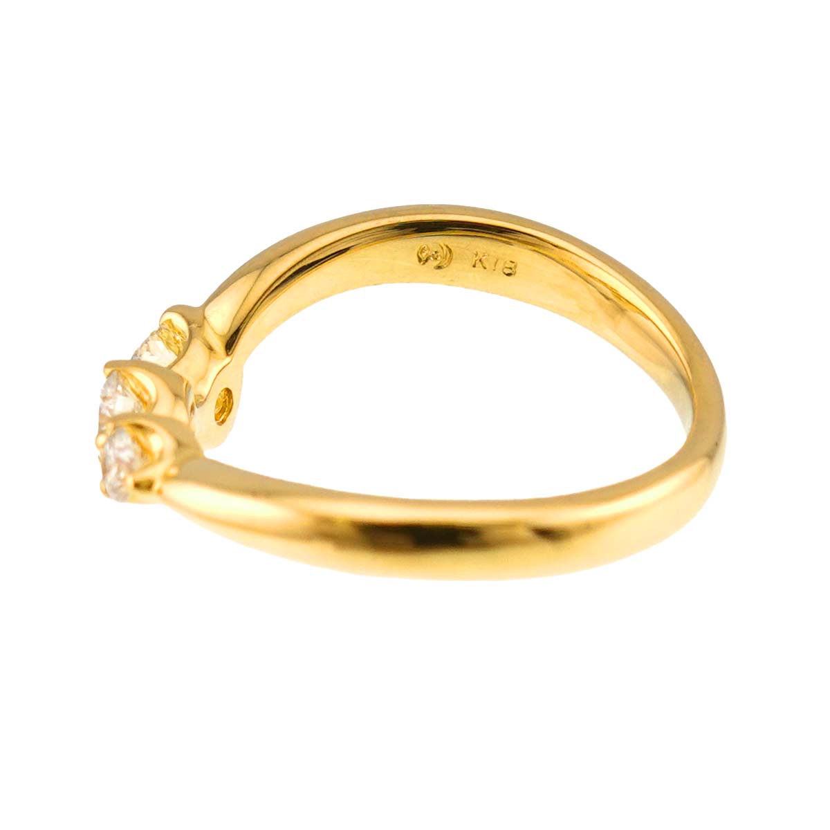 Diamond 0.36ct Ring 18K YG 750 Size4-4.5(US)