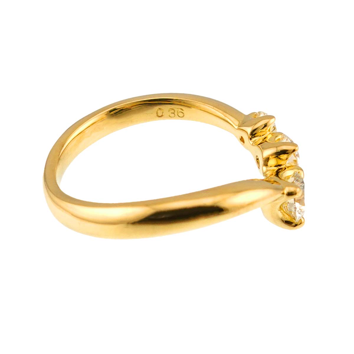 Diamond 0.36ct Ring 18K YG 750 Size4-4.5(US)