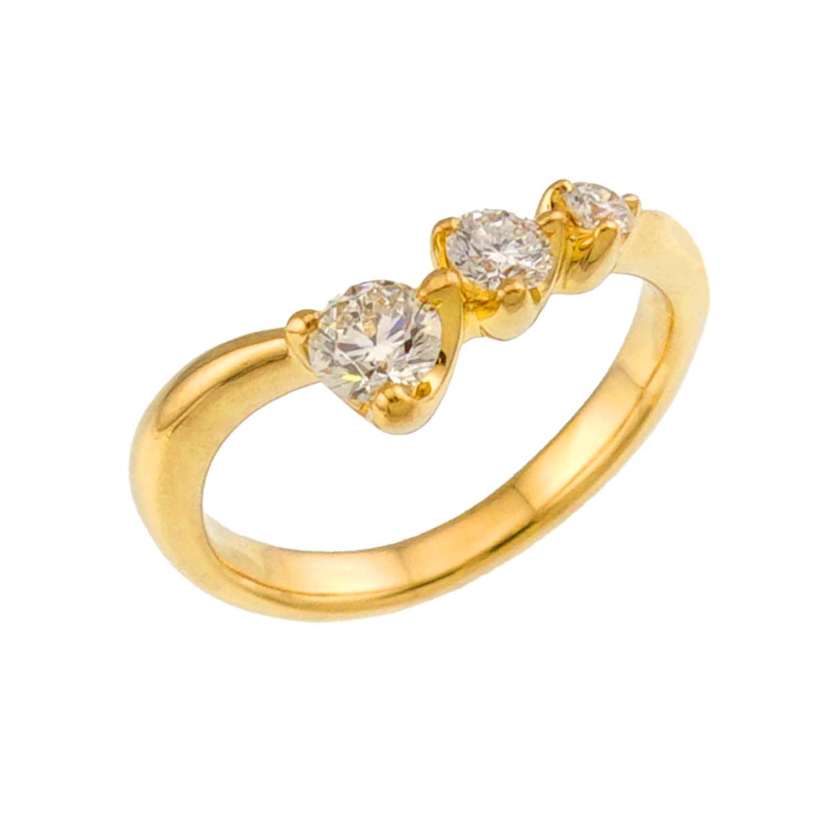 Diamond 0.36ct Ring 18K YG 750 Size4-4.5(US)