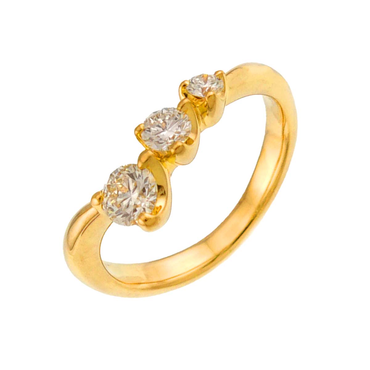Diamond 0.36ct Ring 18K YG 750 Size4-4.5(US)