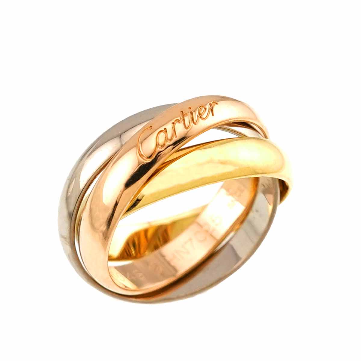 Trinity Ring 18K YG WG PG 750 Size48 4.5(US)