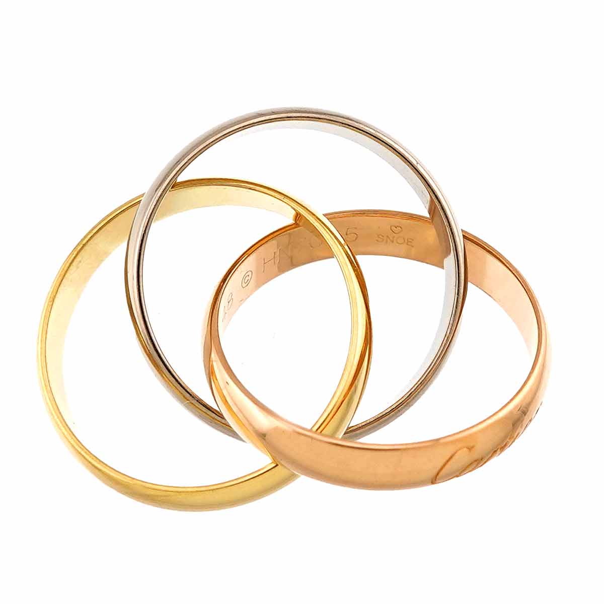 Trinity Ring 18K YG WG PG 750 Size48 4.5(US)