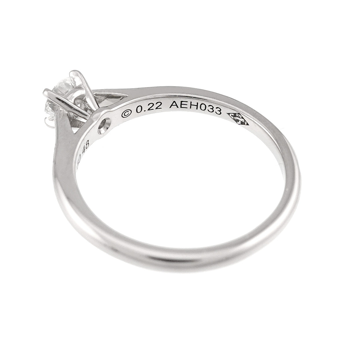 Diamond 0.22ct F/VVS2/3EX Ring Platinum size48 4.5(US)