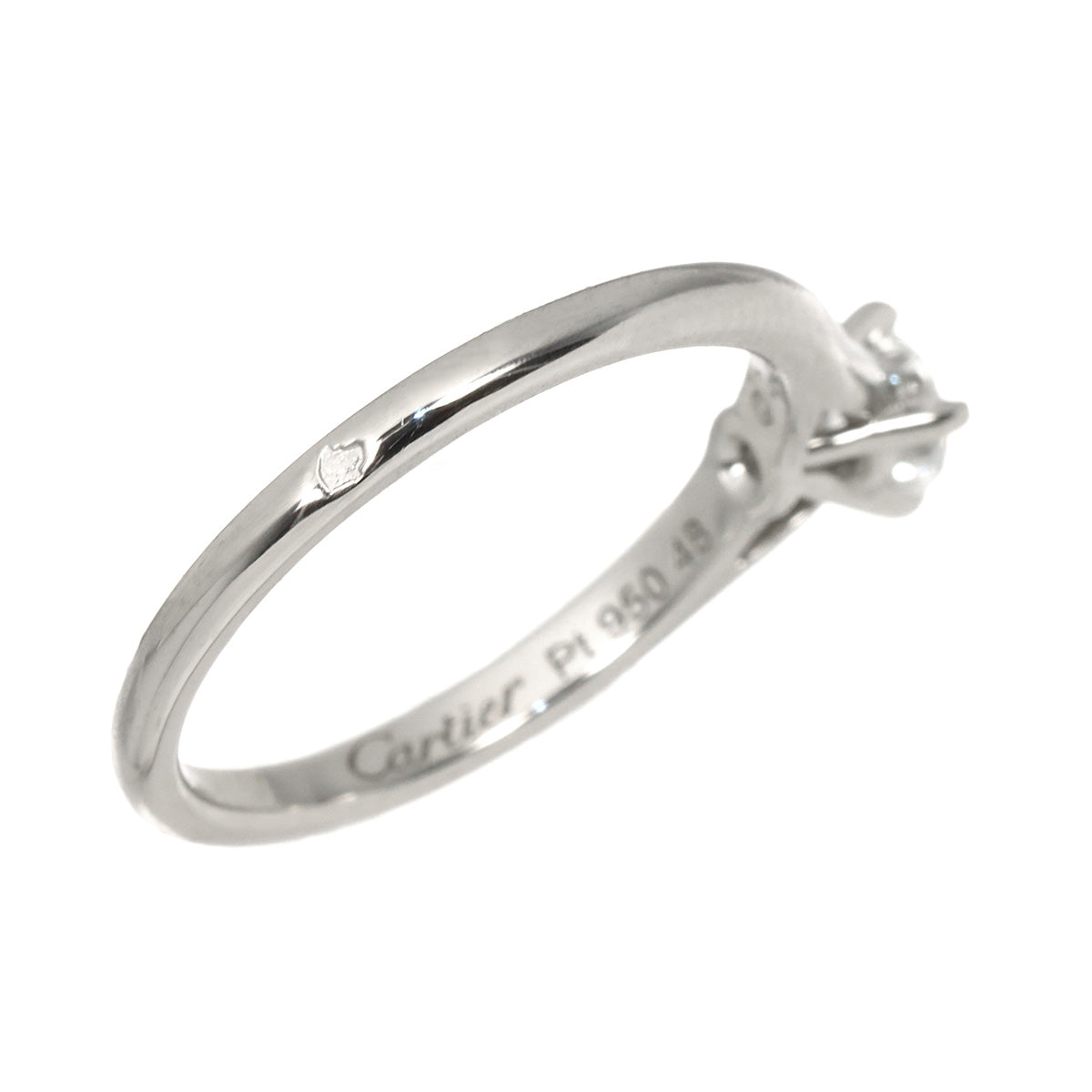 Diamond 0.22ct F/VVS2/3EX Ring Platinum size48 4.5(US)