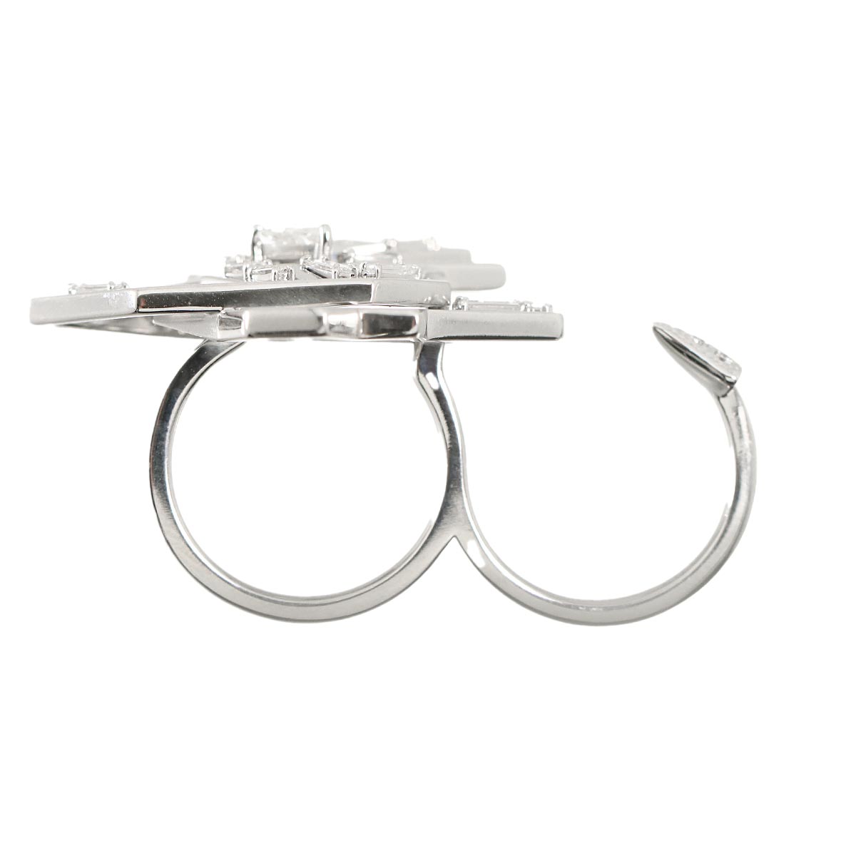 Diamond 0.57ct Ring 18K White Gold 750 Size5.5-5.75(US)