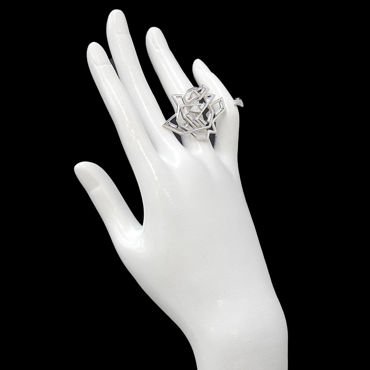 Diamond 0.57ct Ring 18K White Gold 750 Size5.5-5.75(US)