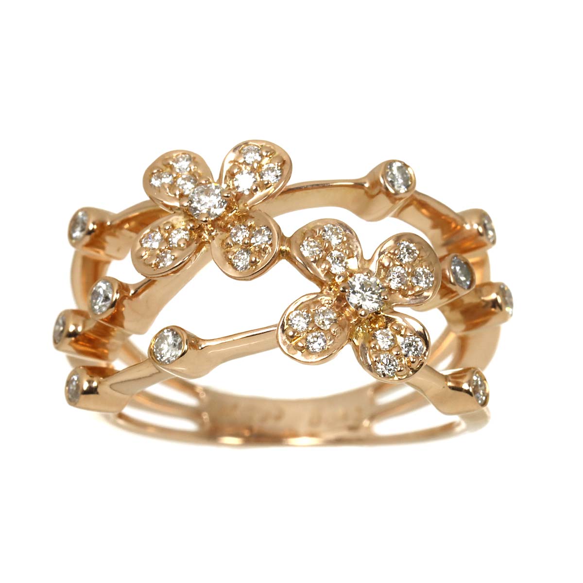Diamond 0.42ct Ring 18K PG 750 Size6(US)