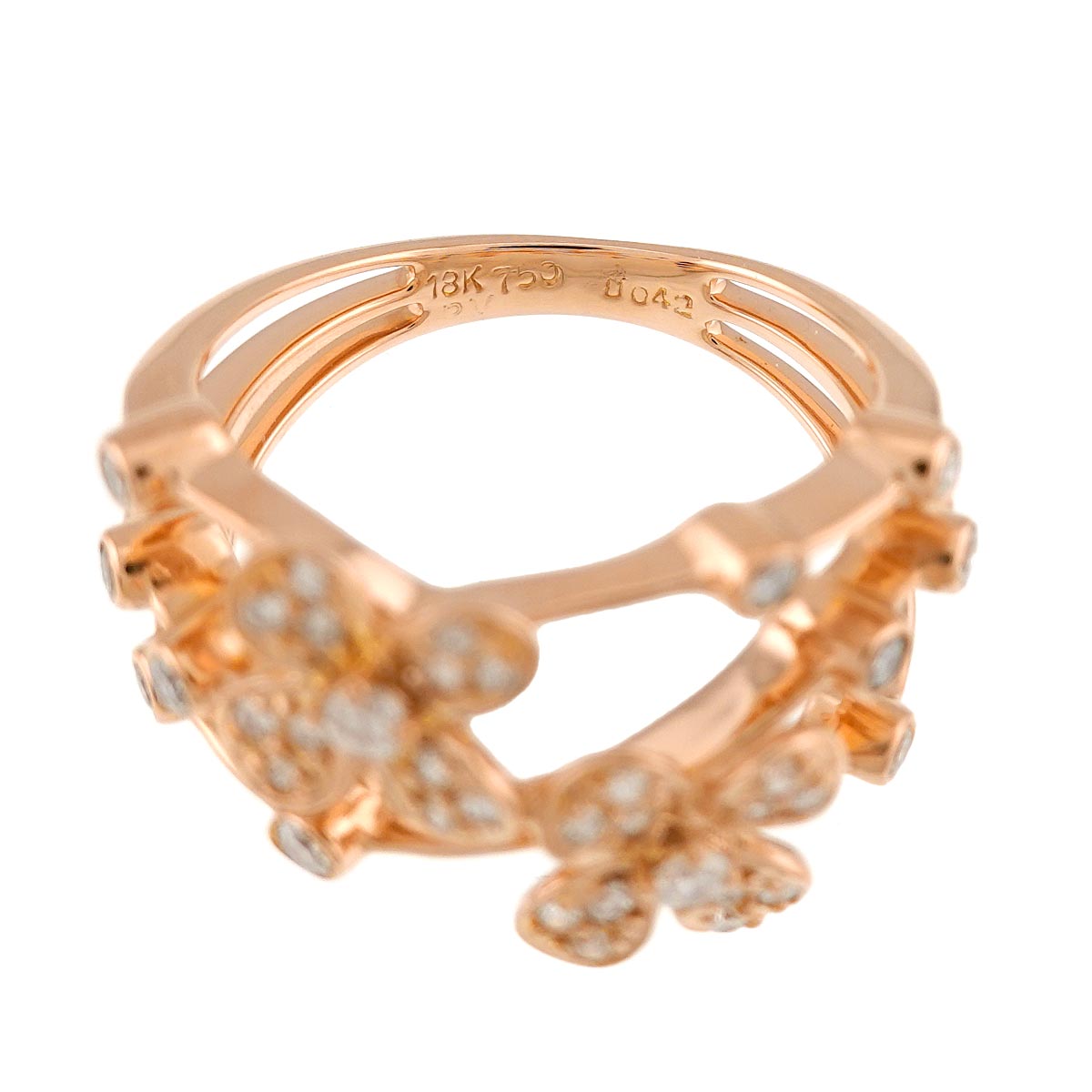 Diamond 0.42ct Ring 18K PG 750 Size6(US)