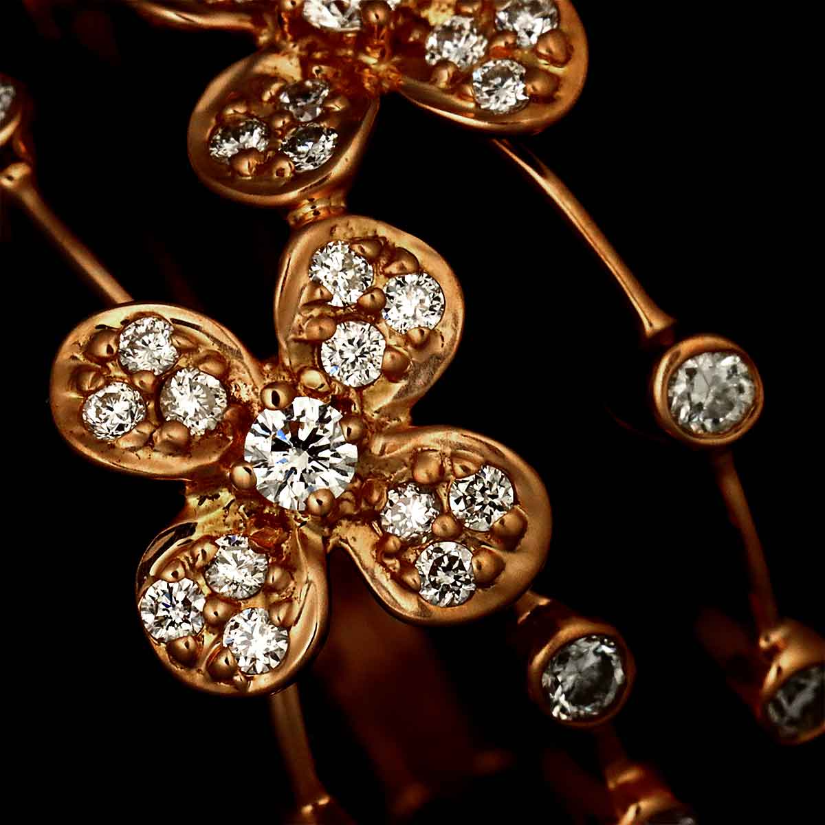Diamond 0.42ct Ring 18K PG 750 Size6(US)