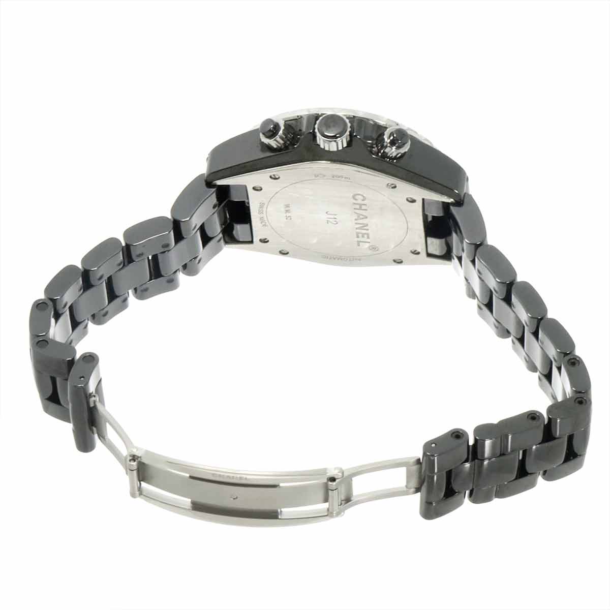 J12 Chronograph H2419 9P Diamond Date Black Dial Mens Watch