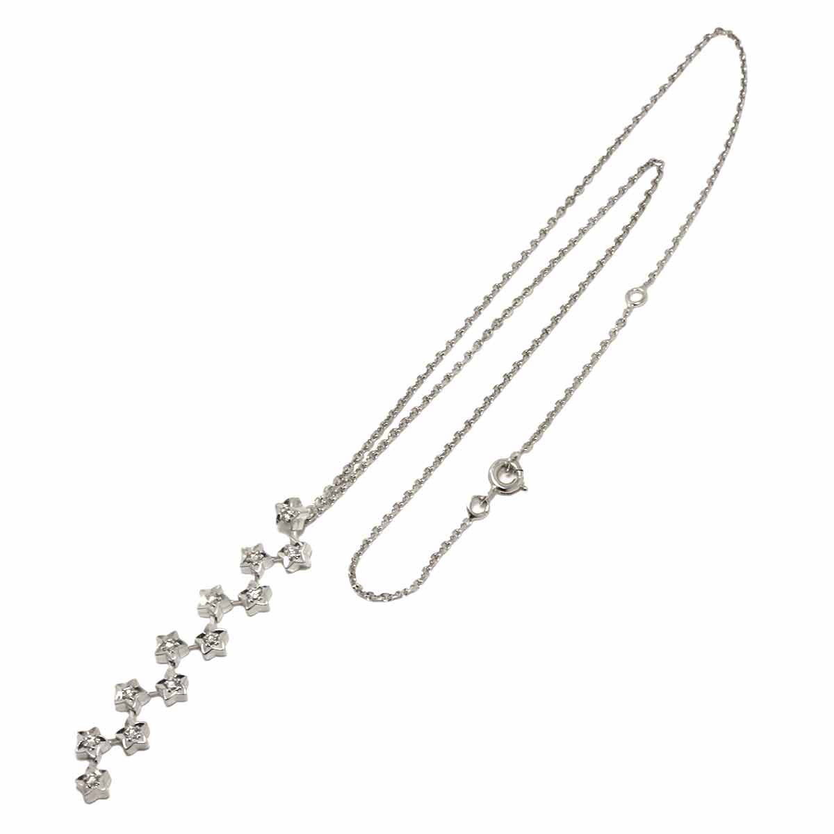 Comet Diamond Necklace 18K White Gold 750