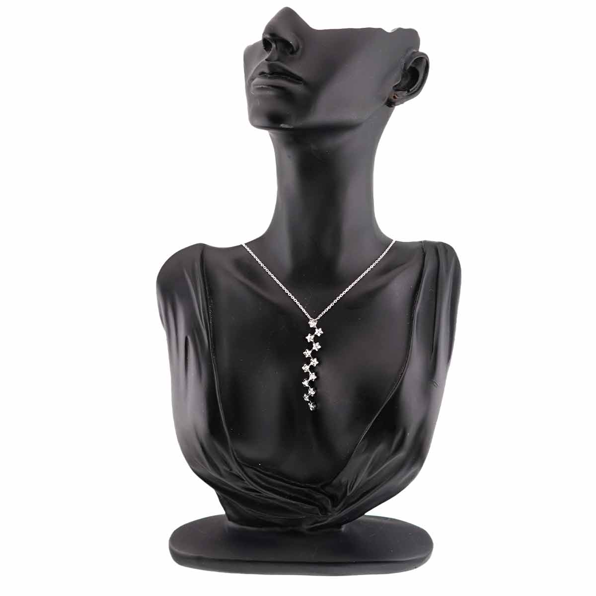 Comet Diamond Necklace 18K White Gold 750