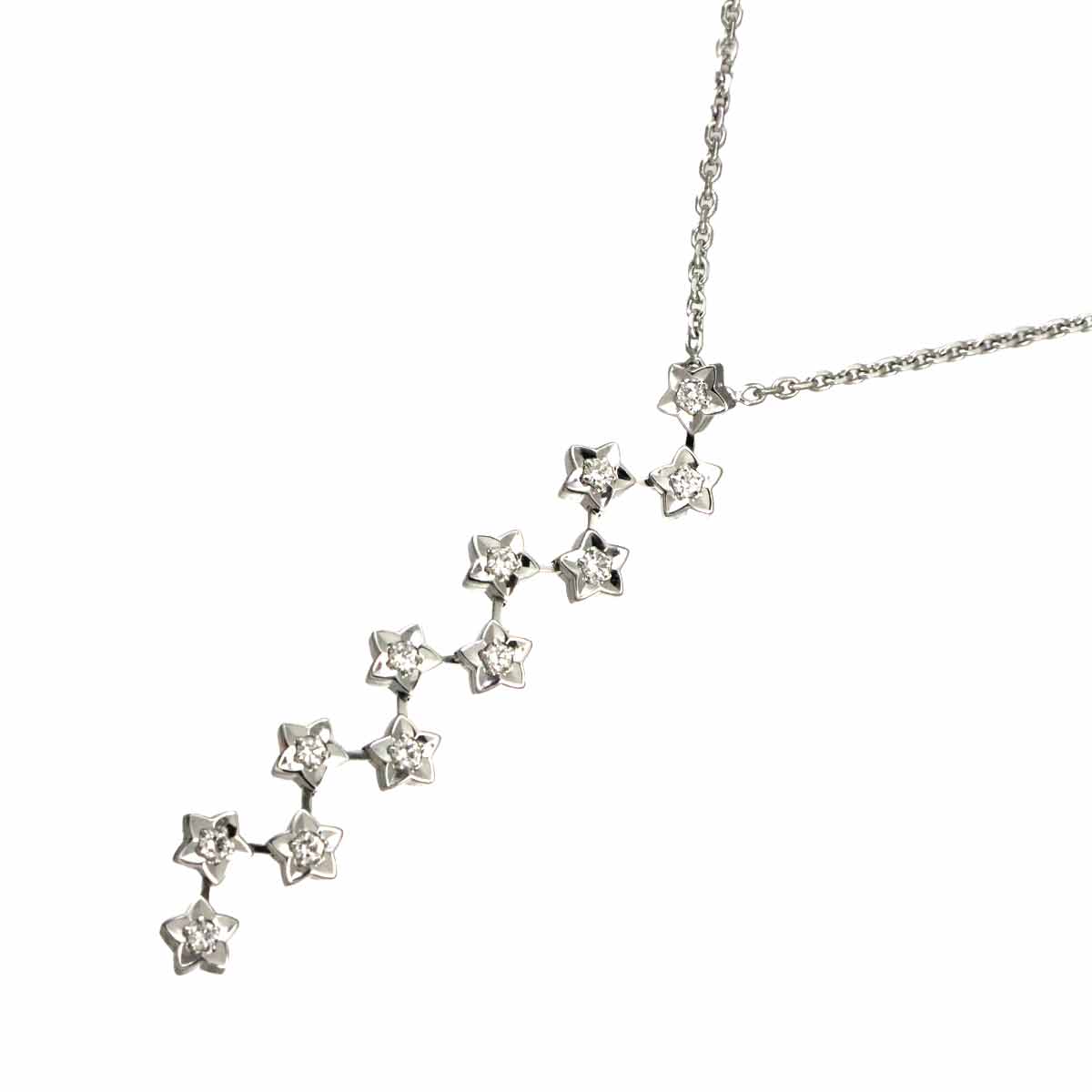 Comet Diamond Necklace 18K White Gold 750