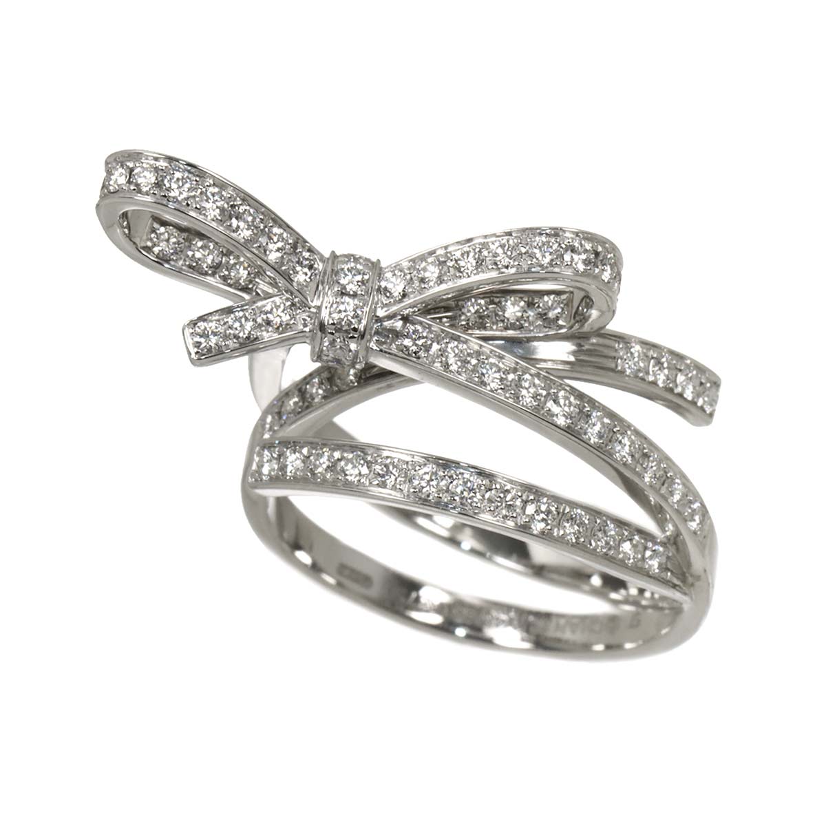 CHANEL Ruban Diamond Ring 18K WG White Gold 750 Sise57 7.75-8(US)