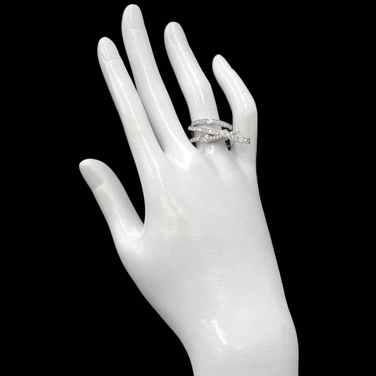 CHANEL Ruban Diamond Ring 18K WG White Gold 750 Sise57 7.75-8(US)