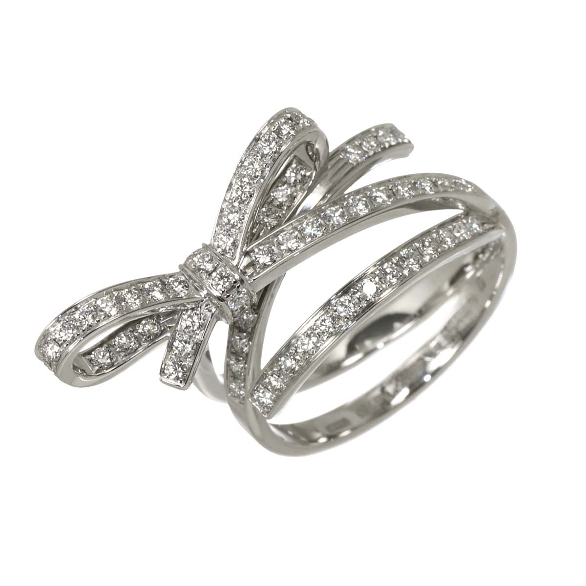 CHANEL Ruban Diamond Ring 18K WG White Gold 750 Sise57 7.75-8(US)