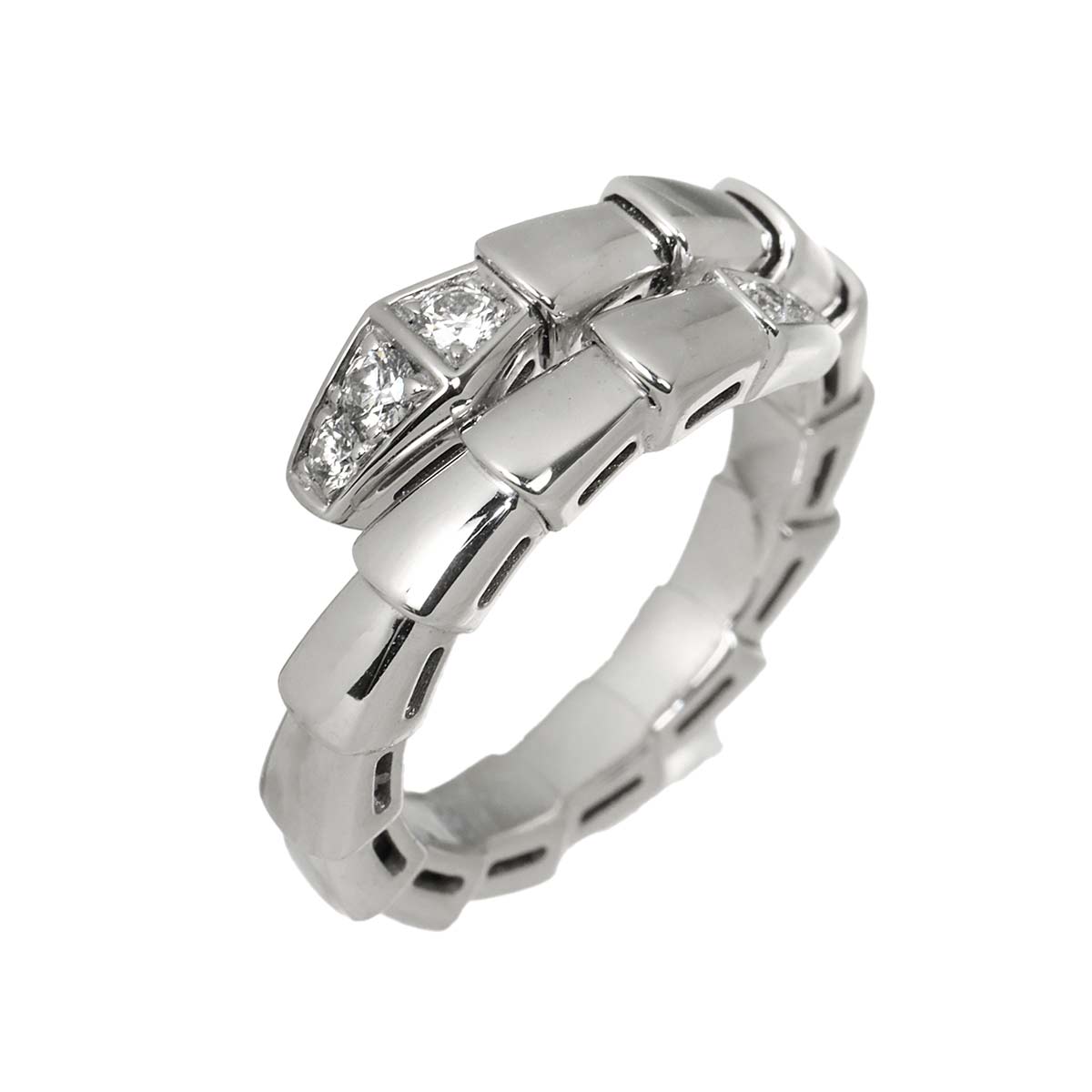 Serpenti Viper Diamond Ring 18K WG 750 size48-50 4.75-5(US)