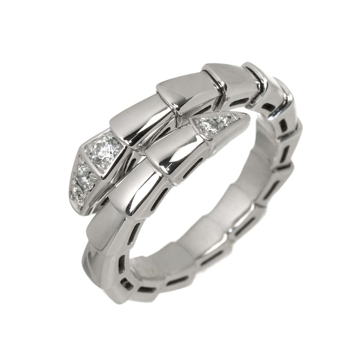 Serpenti Viper Diamond Ring 18K WG 750 size48-50 4.75-5(US)