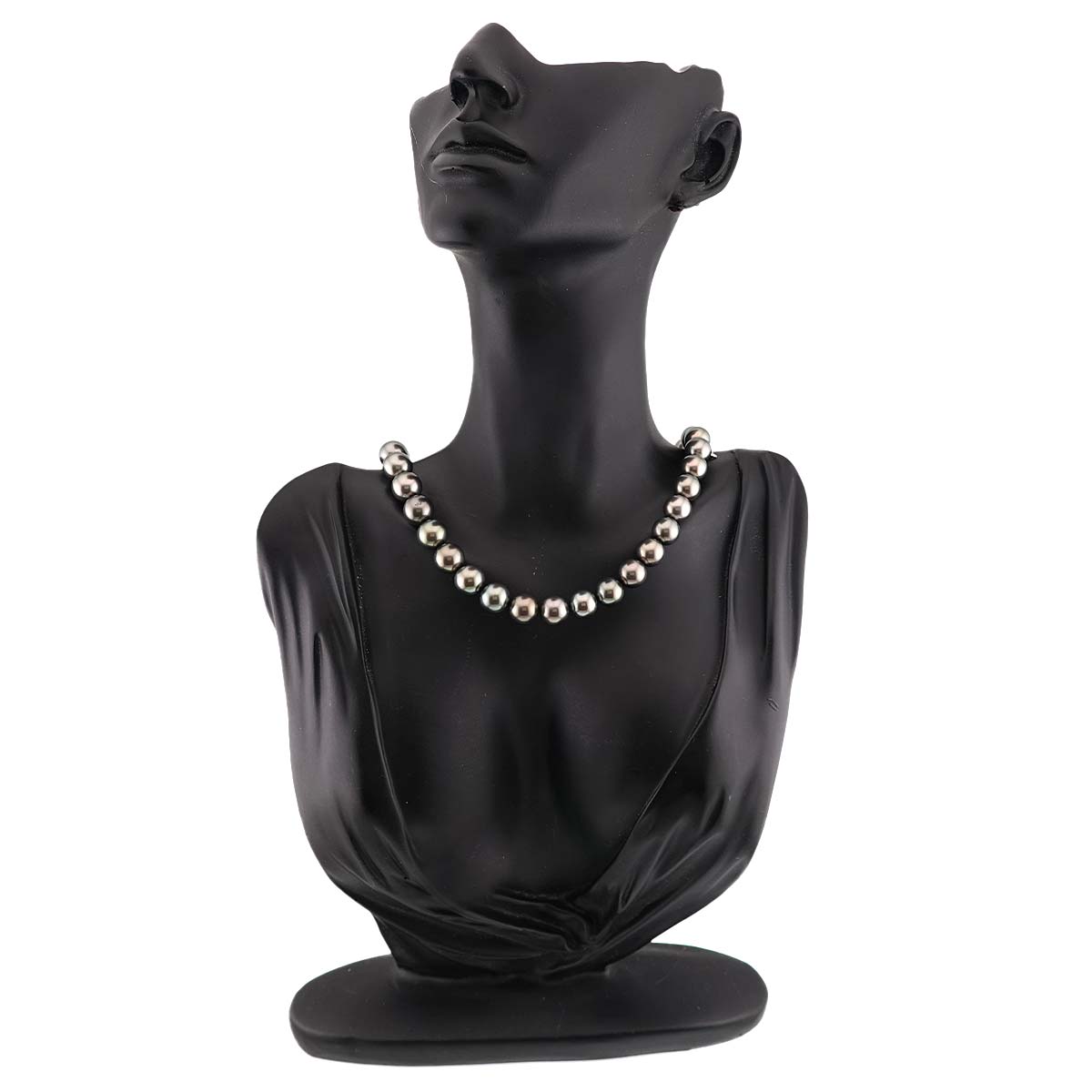 Black Pearl 9.6-9.2mm Necklace 18K WG 750