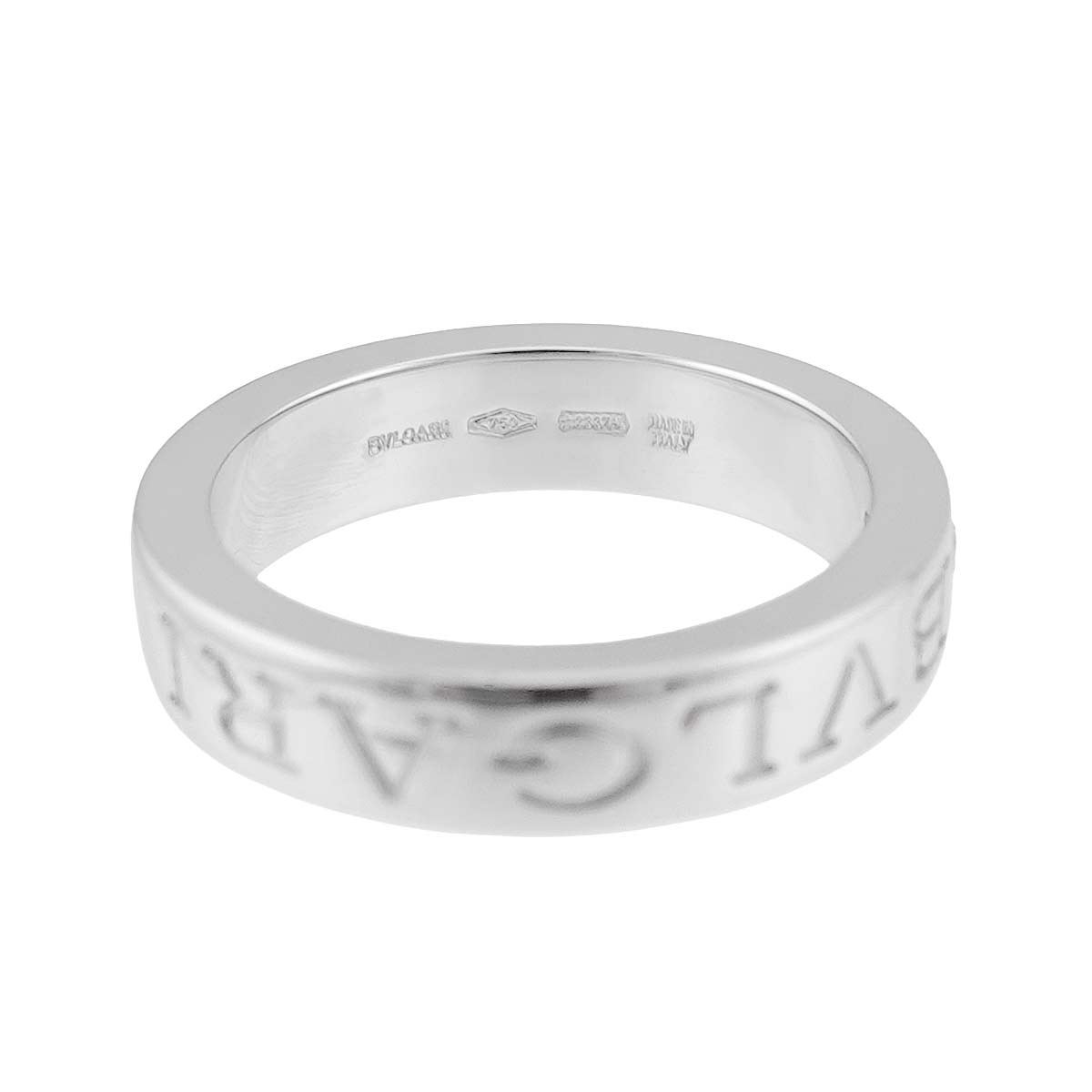 Double Logo Diamond Ring 18K White Gold 750 4-4.5(US)