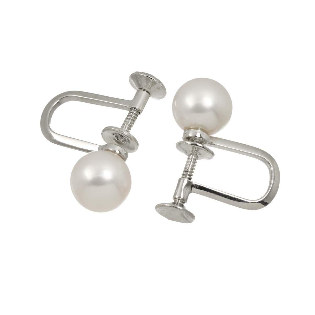 Akoya Pearl 7.4-7.3mm Earrings 14K White Gold 585