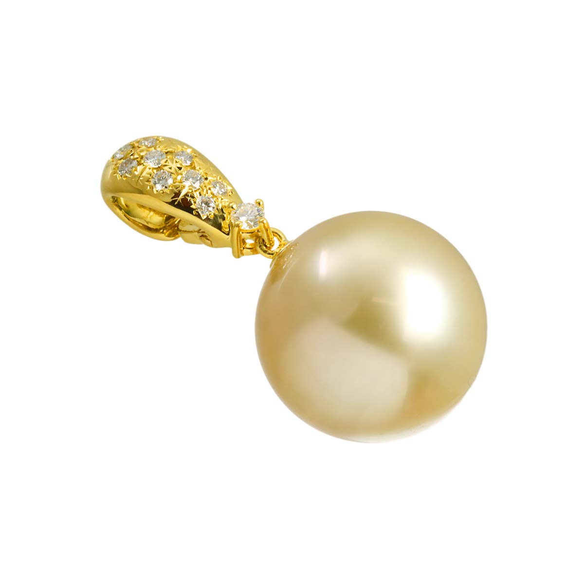 South Sea pearl Diamond 0.18ct Pendant Top 18K YG 750