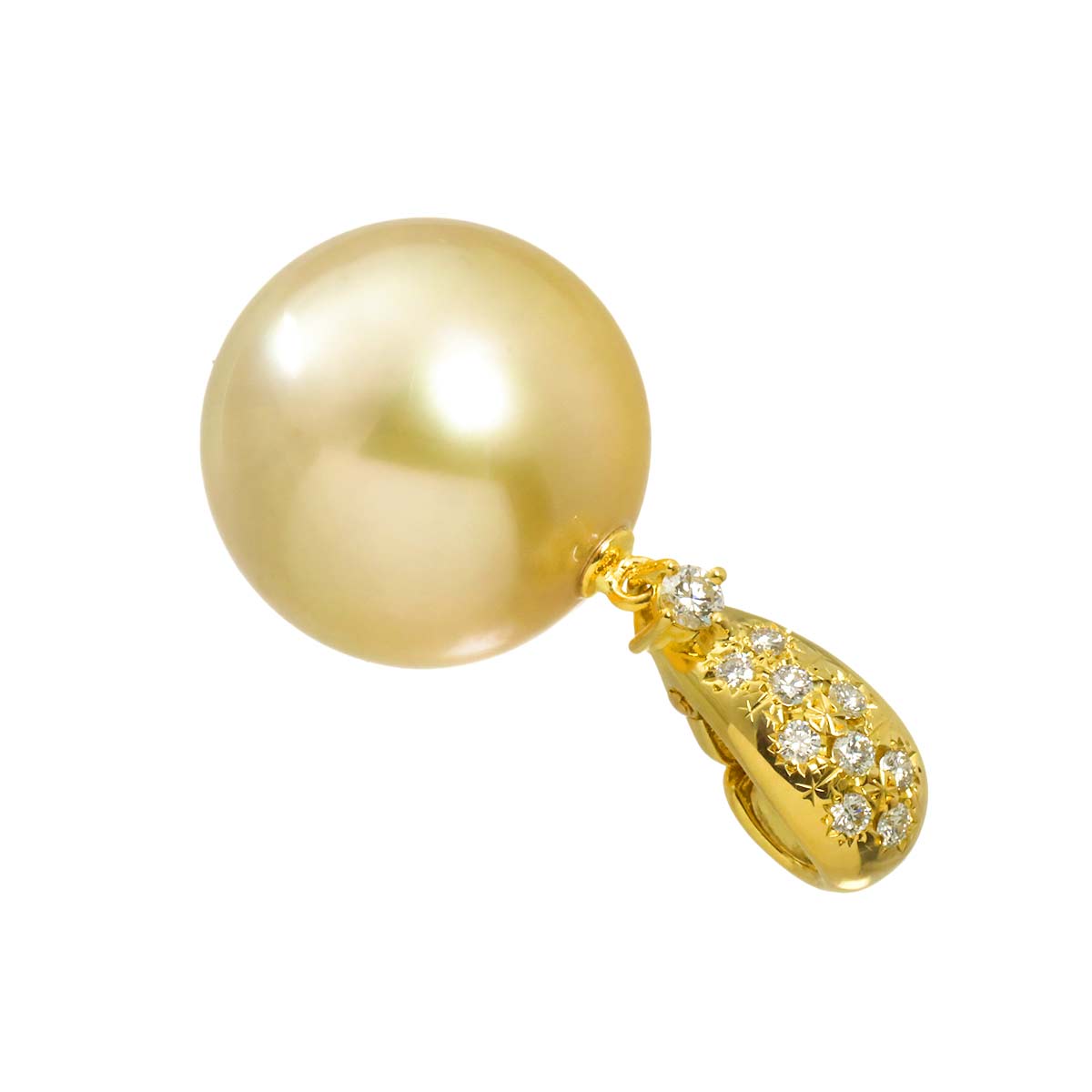 South Sea pearl Diamond 0.18ct Pendant Top 18K YG 750