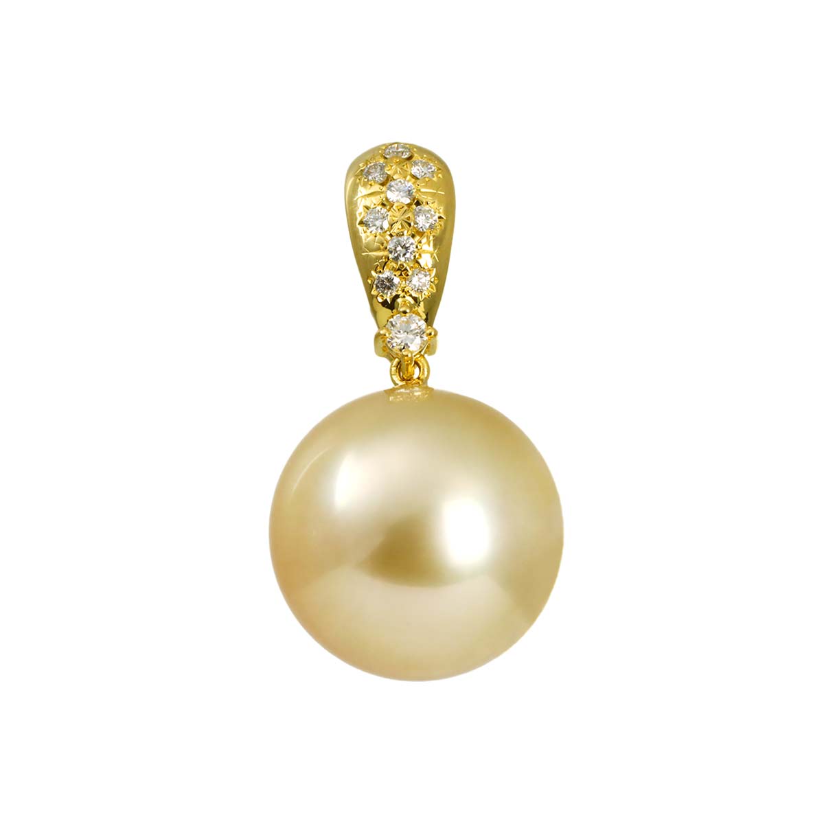 South Sea pearl Diamond 0.18ct Pendant Top 18K YG 750