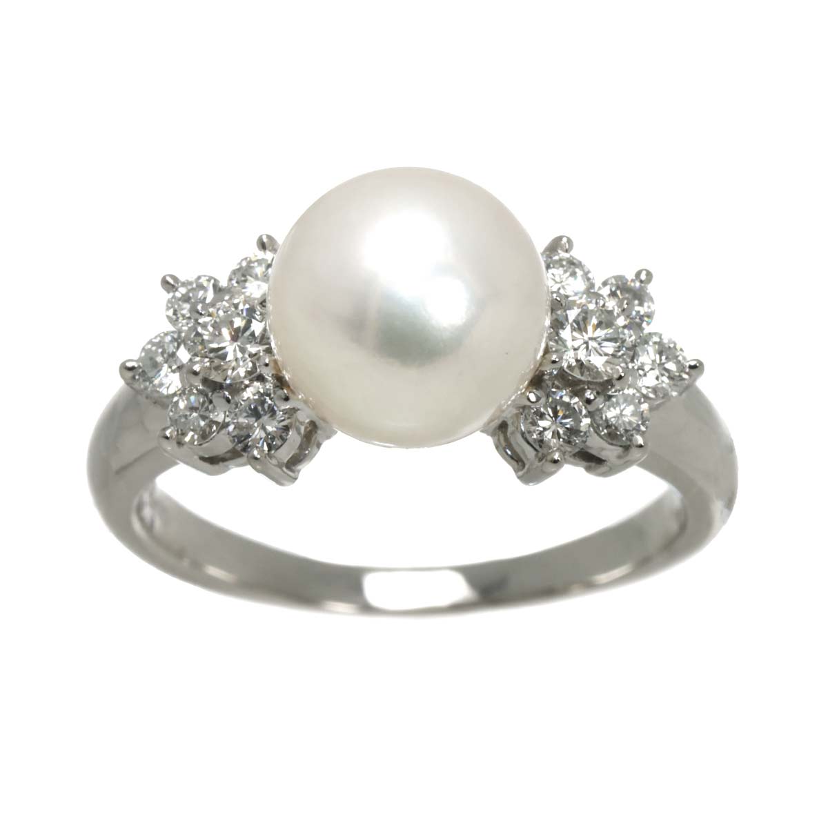 Akoya Pearl 8.5mm Diamond 0.50ct Ring Pt size6(US)