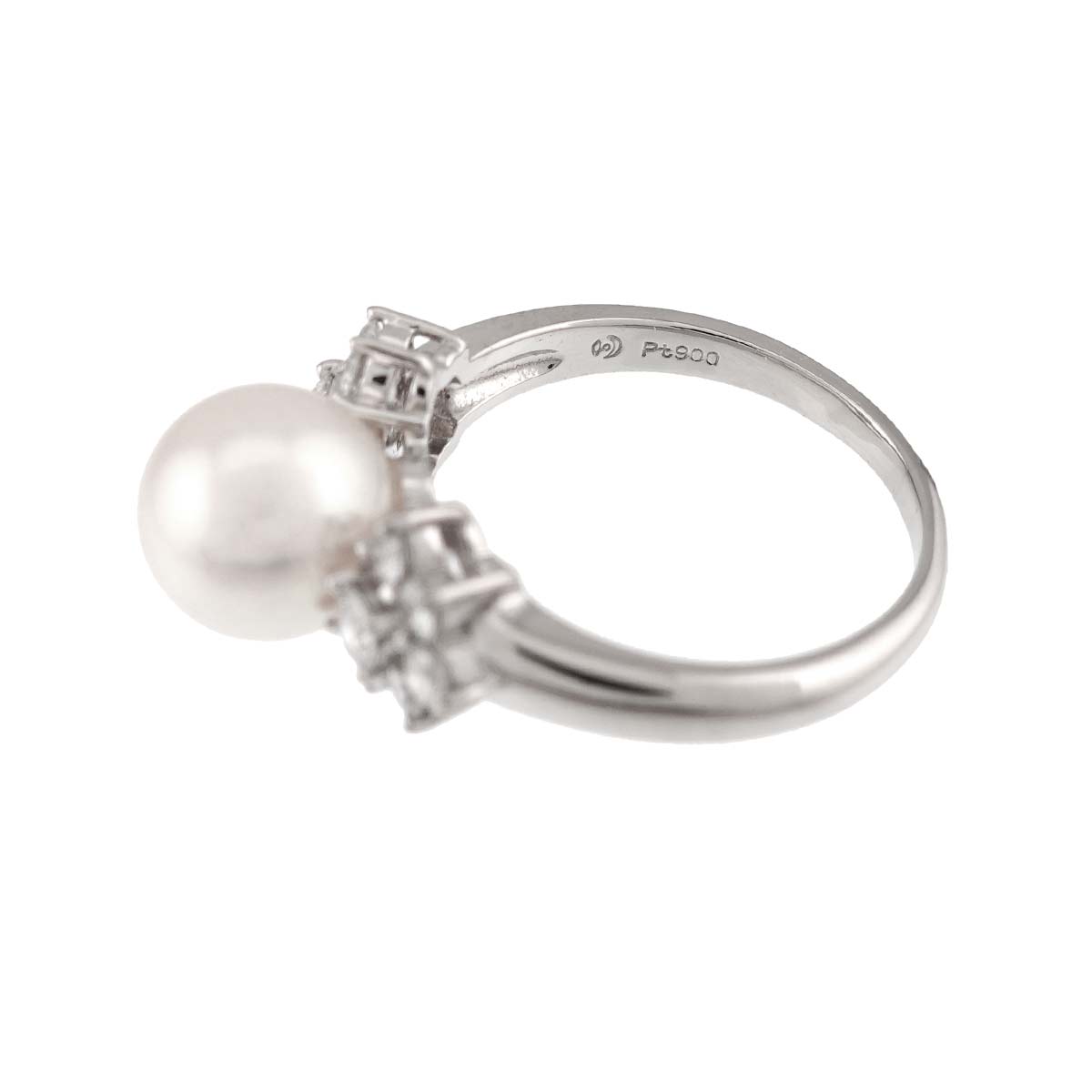 Akoya Pearl 8.5mm Diamond 0.50ct Ring Pt size6(US)