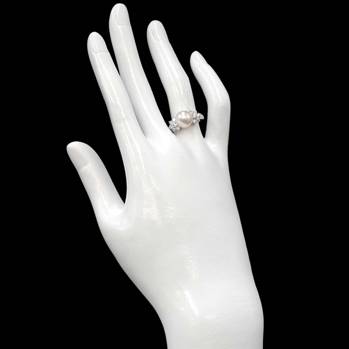 Akoya Pearl 8.5mm Diamond 0.50ct Ring Pt size6(US)
