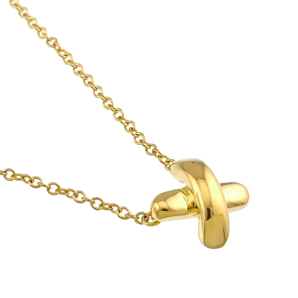 Cross stitch Necklace 18K Yellow Gold 750