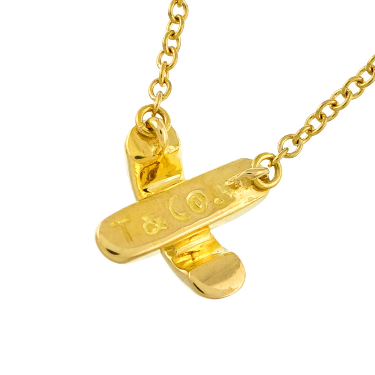 Cross stitch Necklace 18K Yellow Gold 750