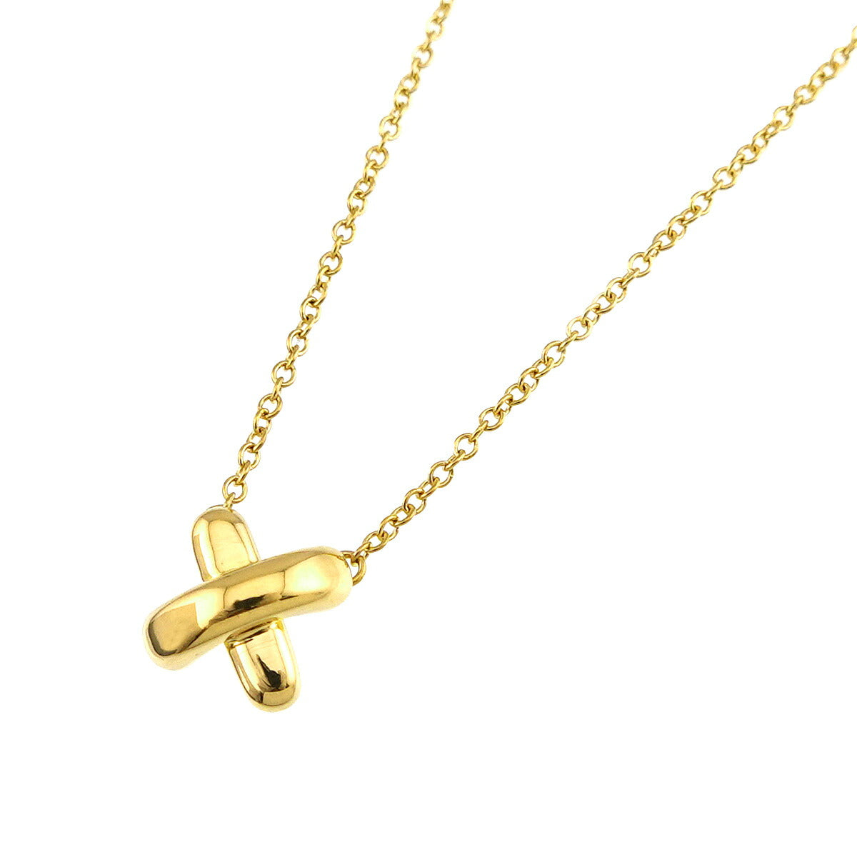 Cross stitch Necklace 18K Yellow Gold 750