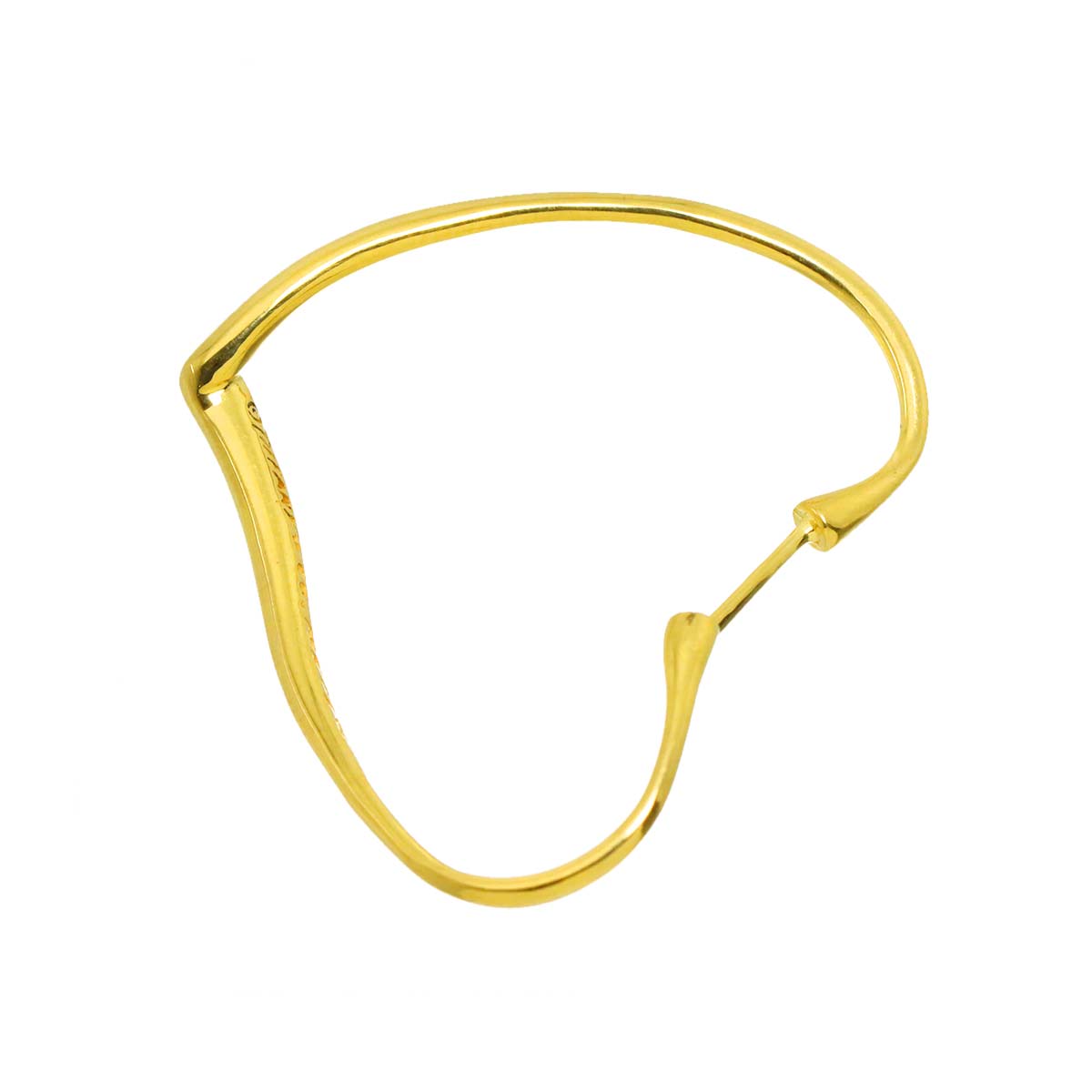 Open Heart Earring Pierced 18K YG 750 One Piece only