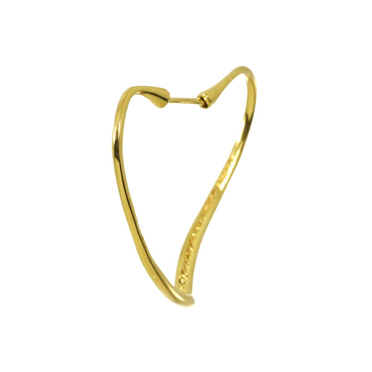 Open Heart Earring Pierced 18K YG 750 One Piece only