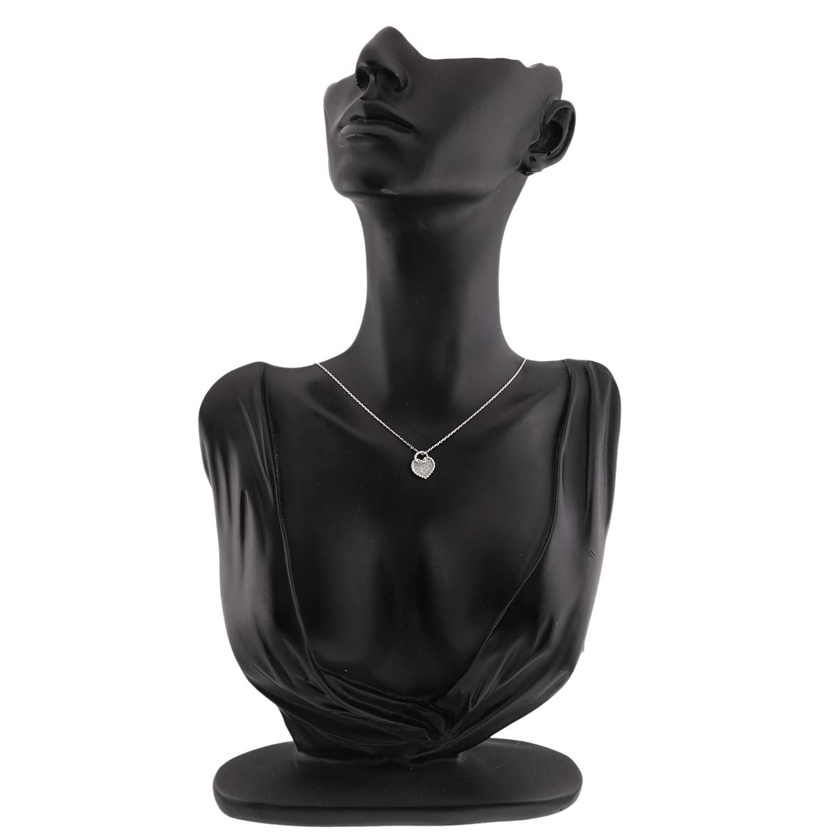 Torta Heart Pave Diamond Necklace 18K WG 750
