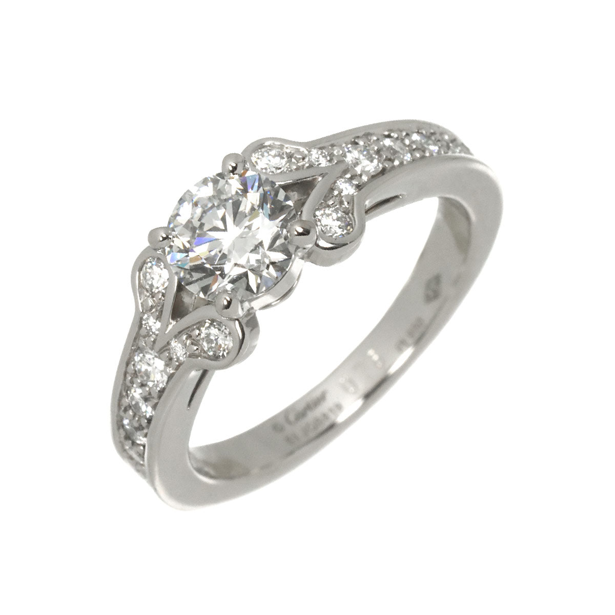 Ballerine Diamond 0.76ct E/VS1/3EX Ring Pt Size51 5.5-5.75(US)
