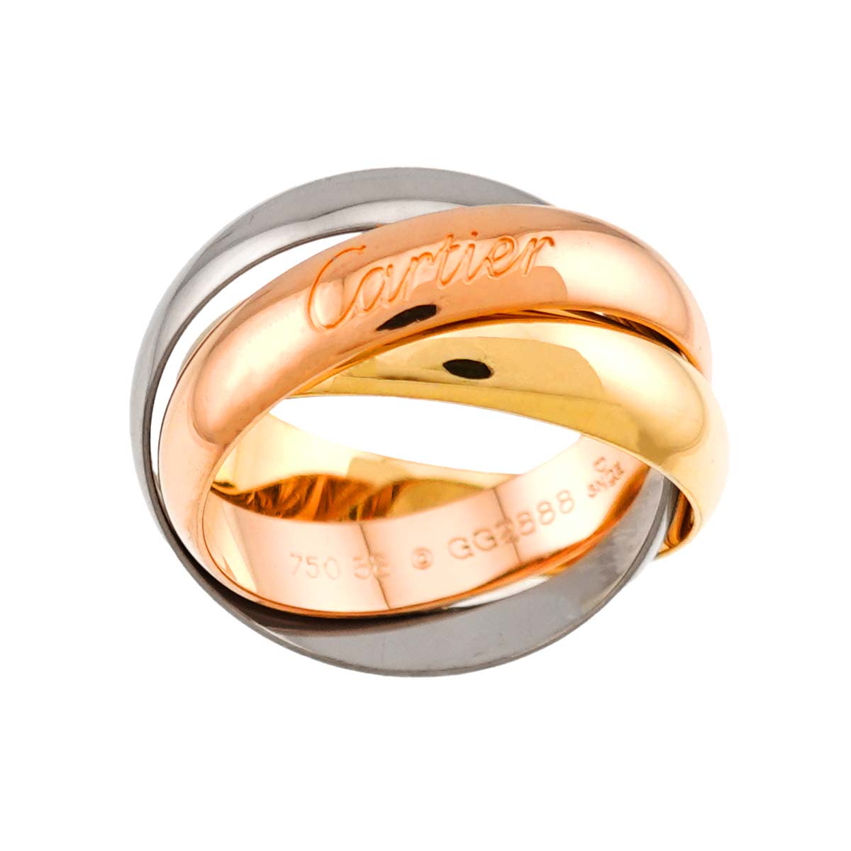 Trinity Ring 18K YG WG PG 750 Size58 8.25(US)