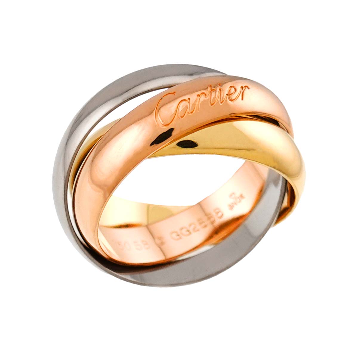 Trinity Ring 18K YG WG PG 750 Size58 8.25(US)
